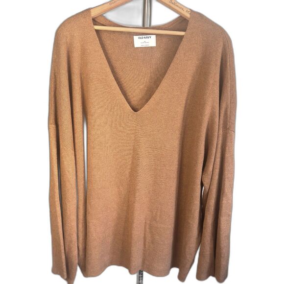 Easy camel tunic sweater for cozyl ayering plus 3X, comfy cotton-rayon blend.” - Picture 1 of 8